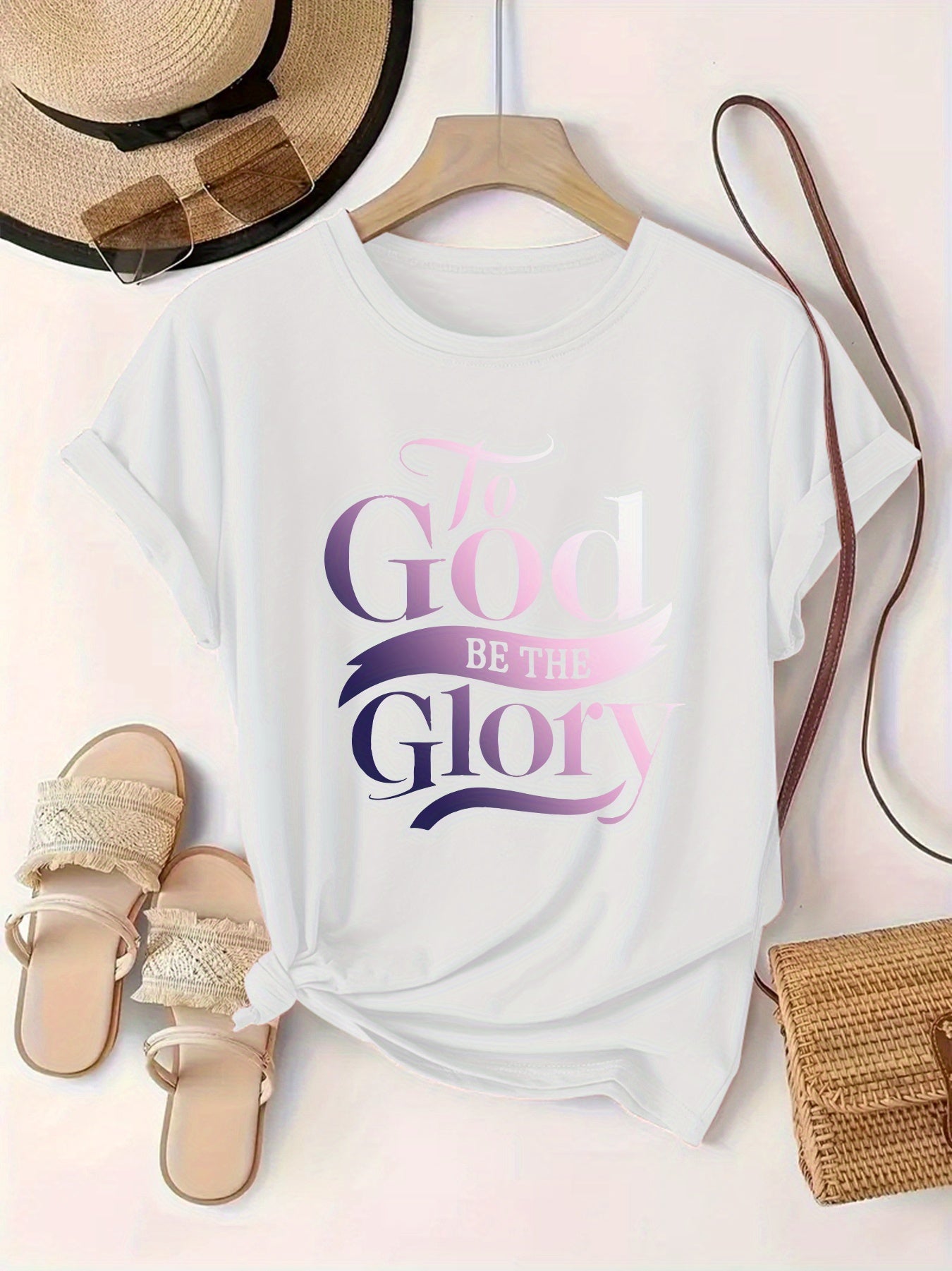 To God Be The Glory T-Shirt Christian Women Faith Jesus Lover Religious Graphic Tee