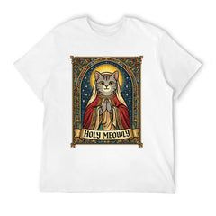 Graphic tee [Holy meowly] funny t-shirt Unisex gift idea holiday vibe Xmas gift cat meme