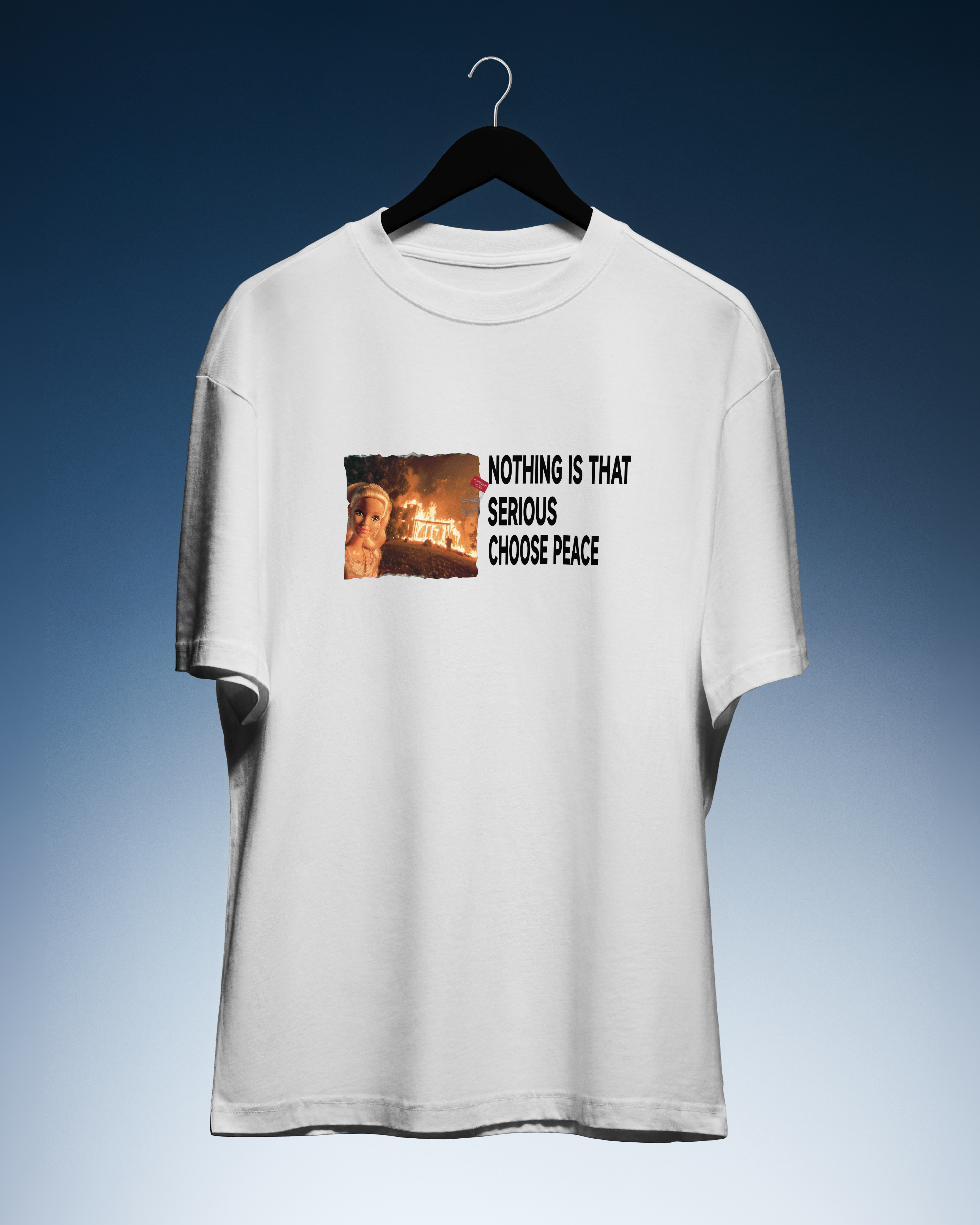 DIYANYONE Original Barbie Fire Meme Cotton Graphic T-Shirt - Dark Humor Statement Apparel, Viral Internet Pop Culture Style