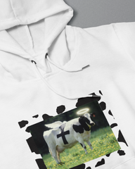 DIYANYONE Original Surreal Hoodie: Holy Cow Angel with Black Cross