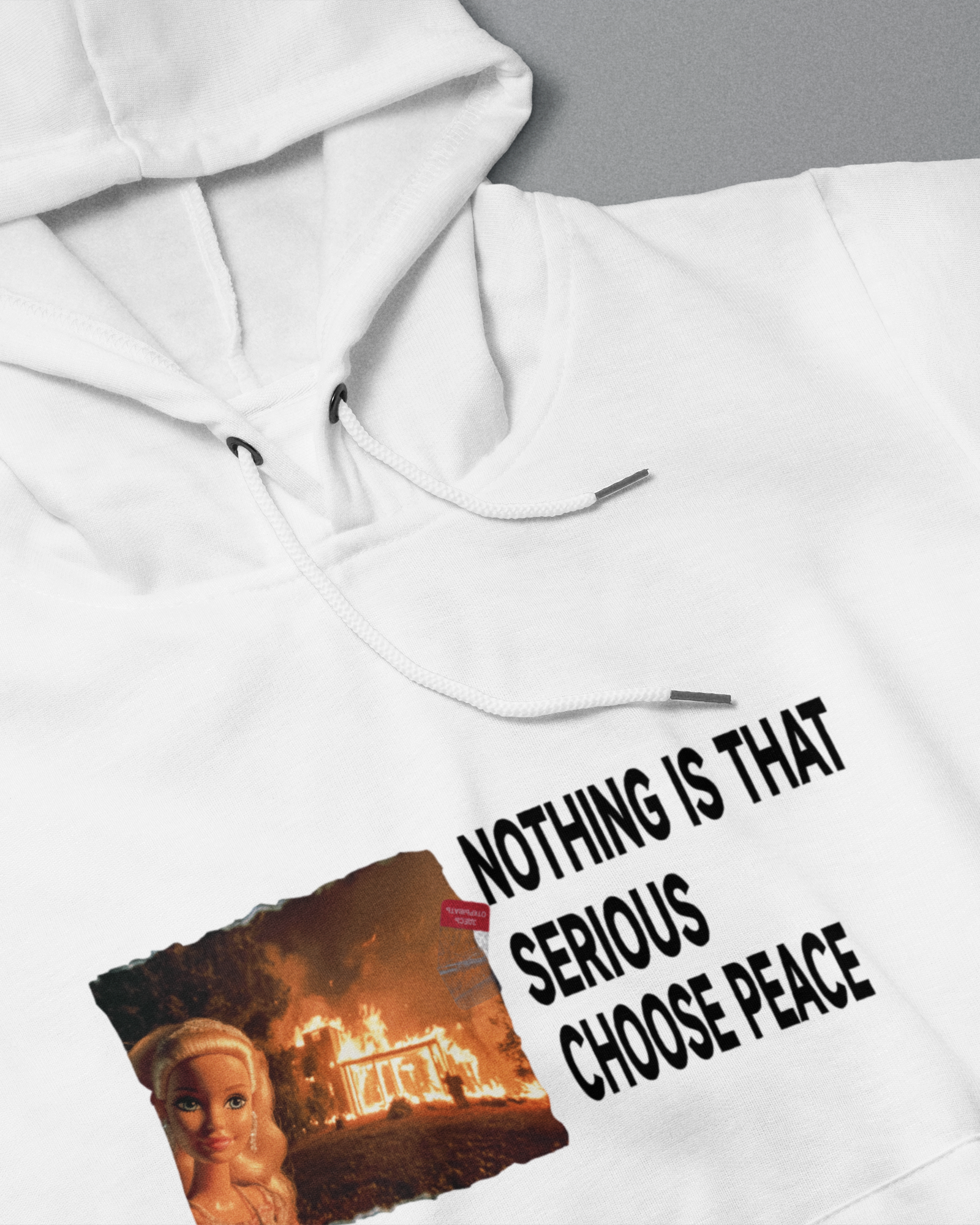 DIYANYONE Original Barbie Fire Meme Cotton Graphic Hoodie - Dark Humor Statement Apparel, Viral Internet Pop Culture Style