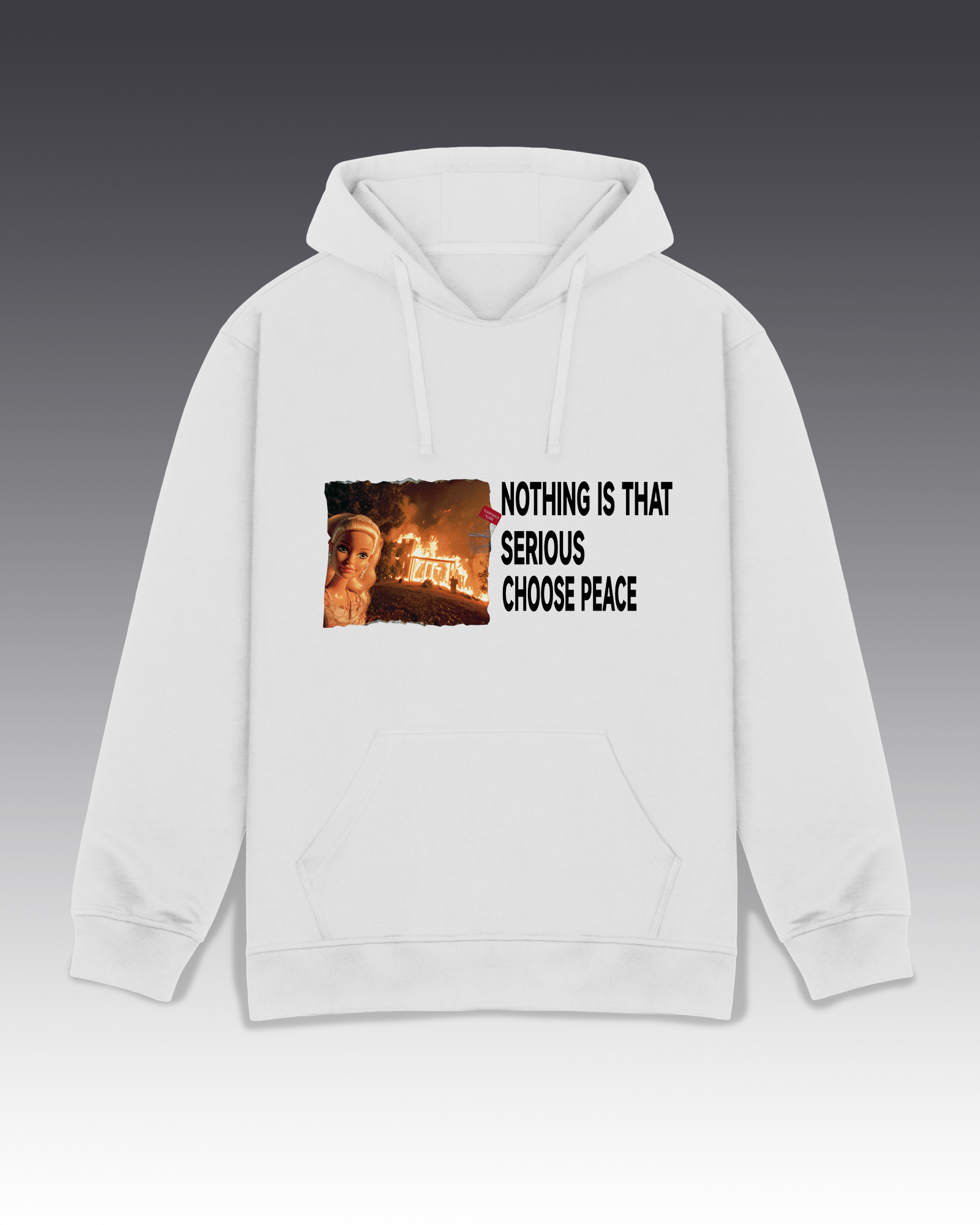 DIYANYONE Original Barbie Fire Meme Cotton Graphic Hoodie - Dark Humor Statement Apparel, Viral Internet Pop Culture Style