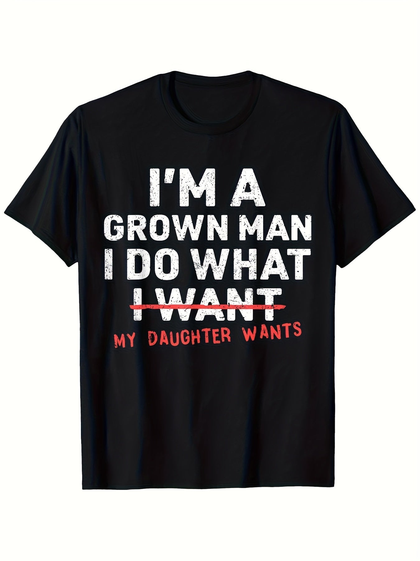 Funny Dad Graphic T-Shirt for Men, Humorous Father Daughter Quote Tee, Soft Crew Neck Short Sleeve Casual Shirt, Father's Day Gift for Dad, Comfortable Everyday Cotton  Top