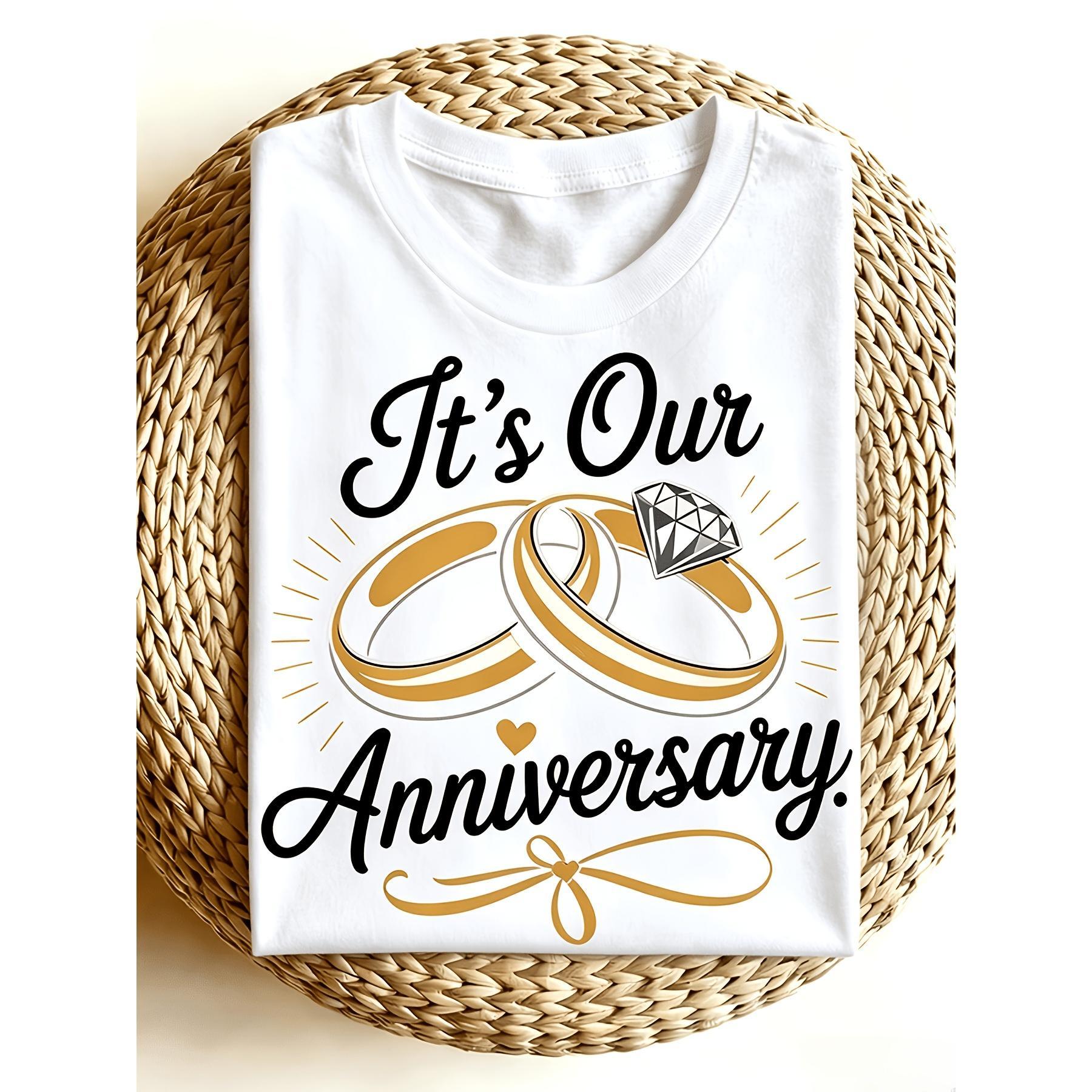 “It’s Our Anniversary” Matching Couple Tee – Romantic Shirt for Him Her, Soft Cotton Anniversary Gift Top
