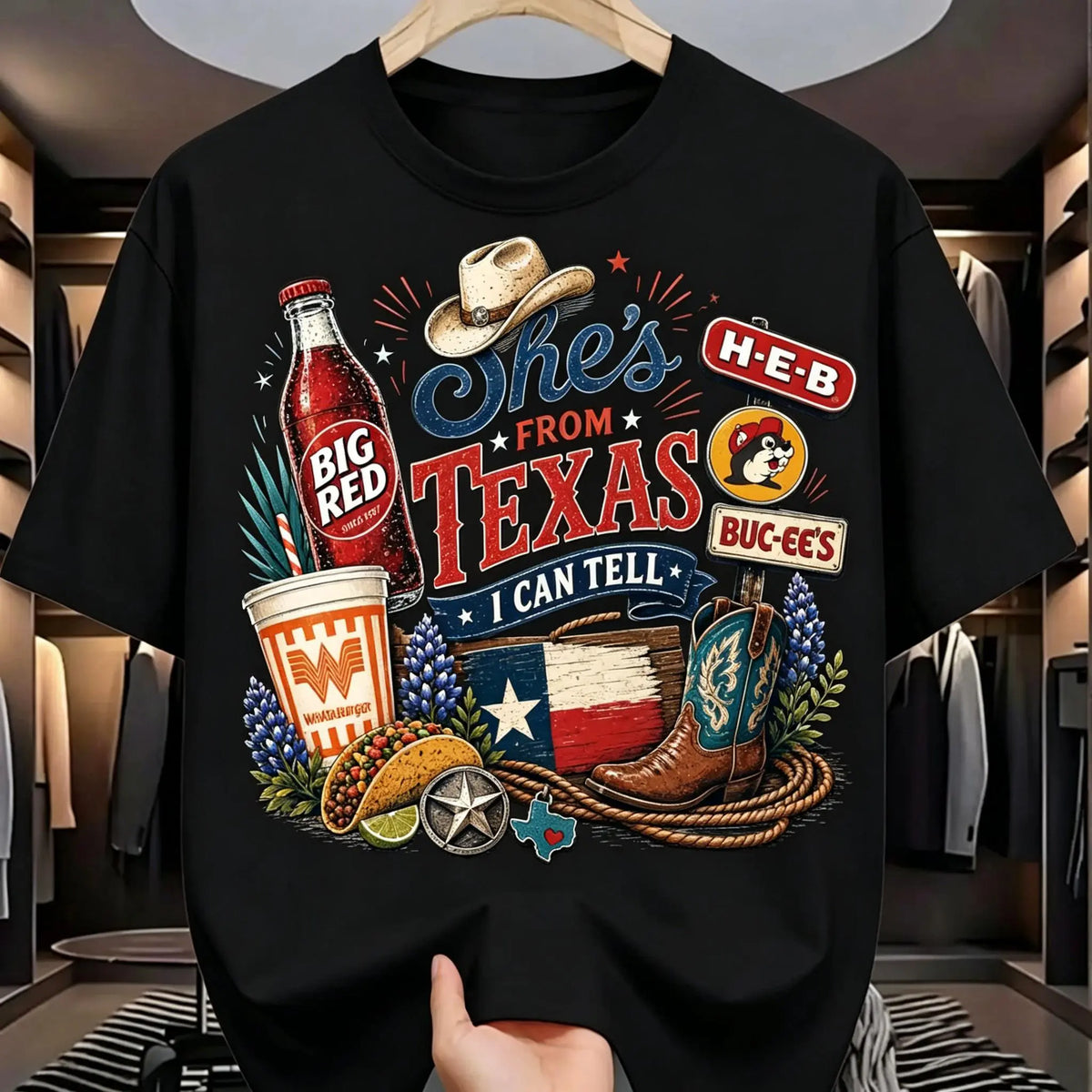 She's From Texas Big Red Shirt, She is From Texas I Can Tell Shirt, Girly Western Texas Shirt, Texas Girl Western Shirt, Gift For Her
