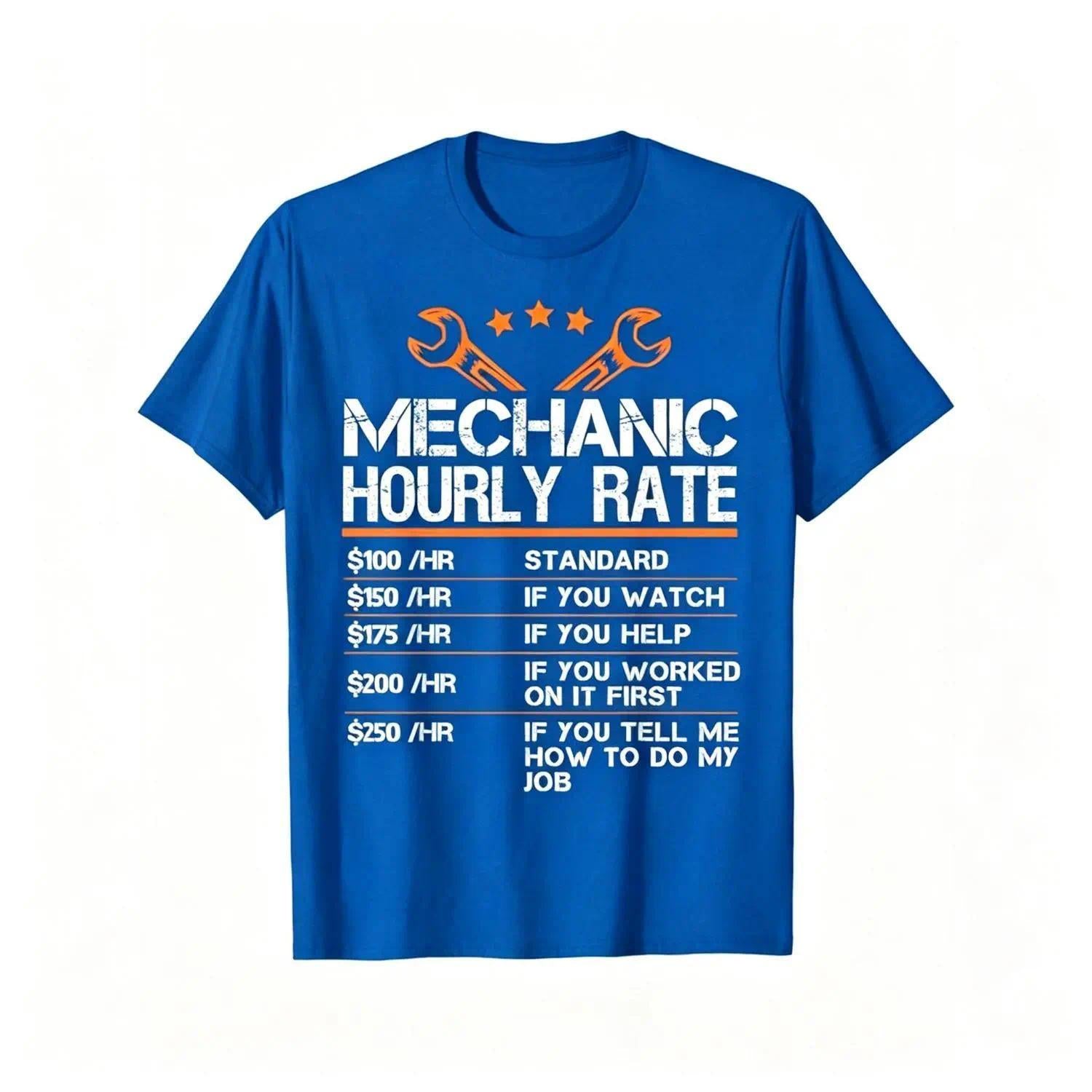Summer t Shirts Funny Mechanic Hourly Rate Auto Repair Mechanic Labor Rates T-Shirt