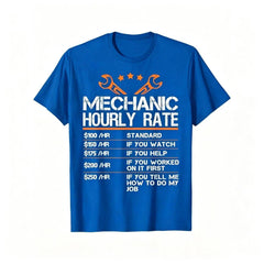 Summer t Shirts Funny Mechanic Hourly Rate Auto Repair Mechanic Labor Rates T-Shirt