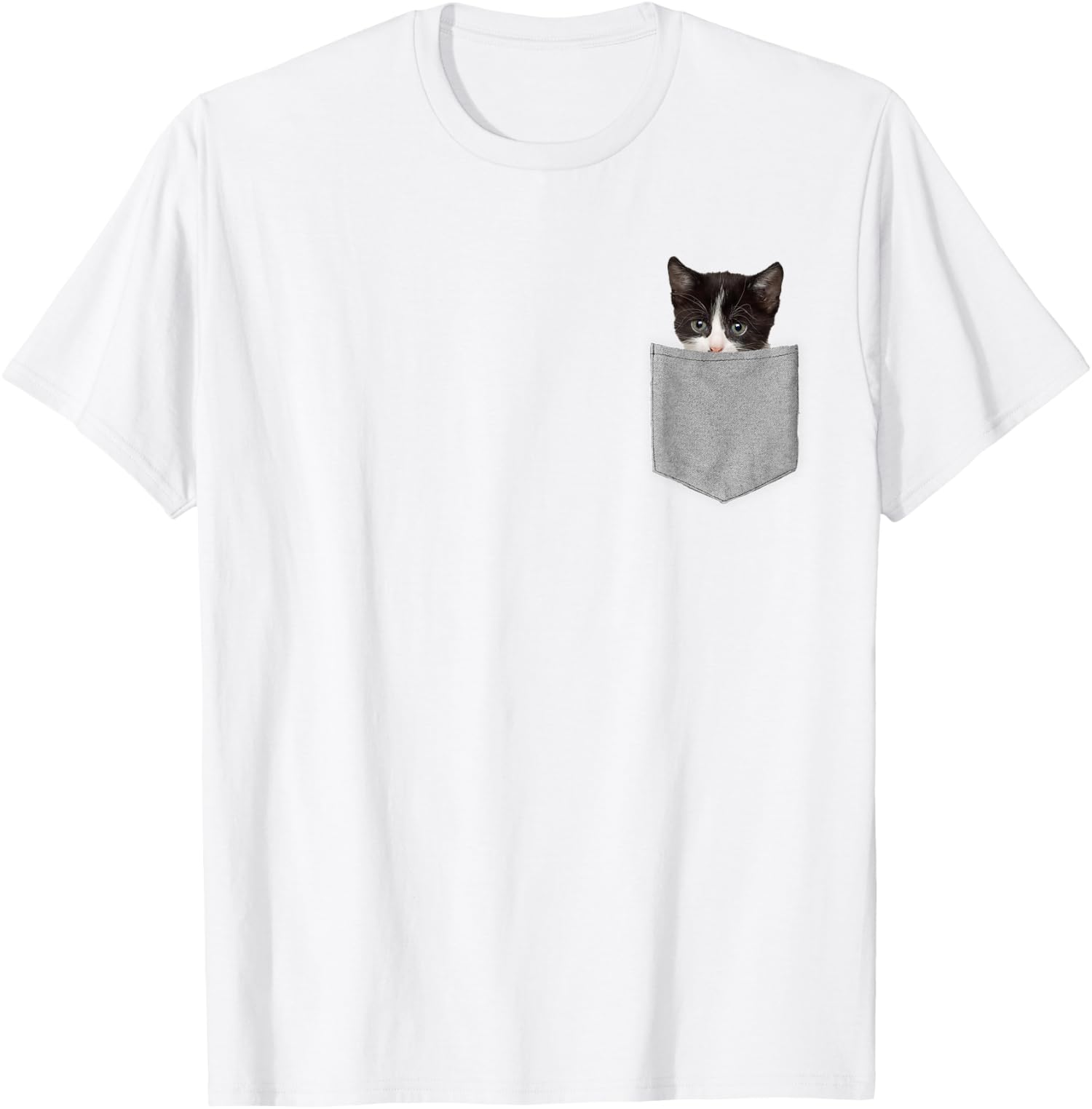 Cute Cat Peeking In Pocket Lover Funny Present Comedy Unisex T-Shirt