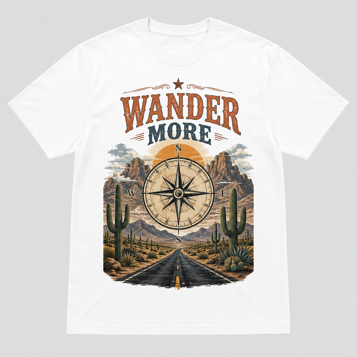 Western Roadtrip Vintage Graphic T-Shirt Desert Unisex Tee01