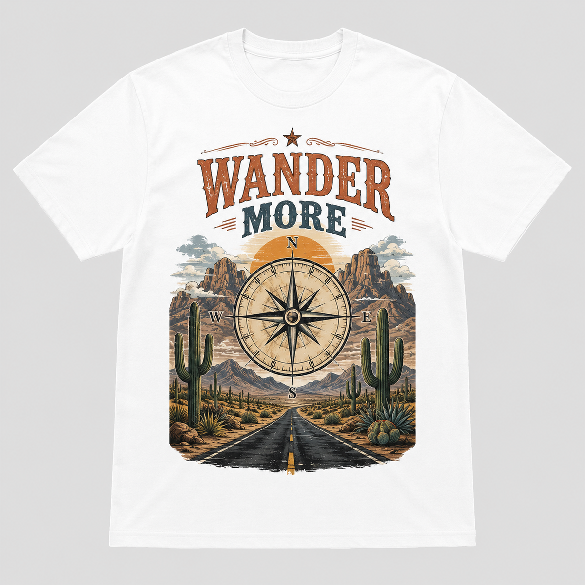 Western Roadtrip Vintage Graphic T-Shirt Desert Unisex Tee01