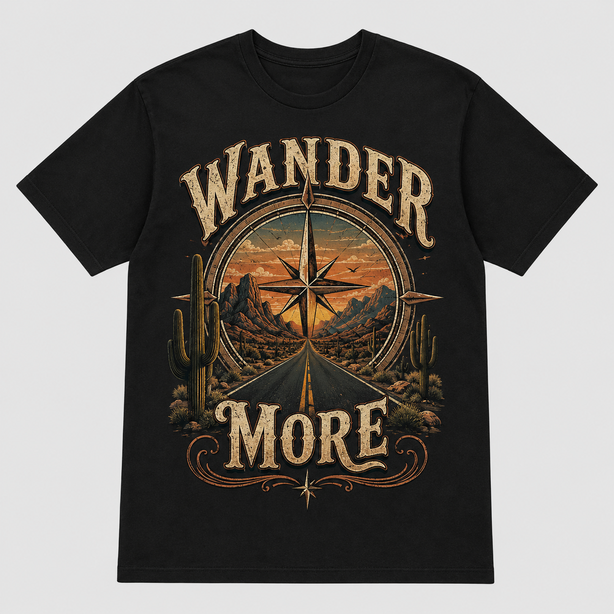 Western Roadtrip Vintage Graphic T-Shirt Desert Unisex Tee01
