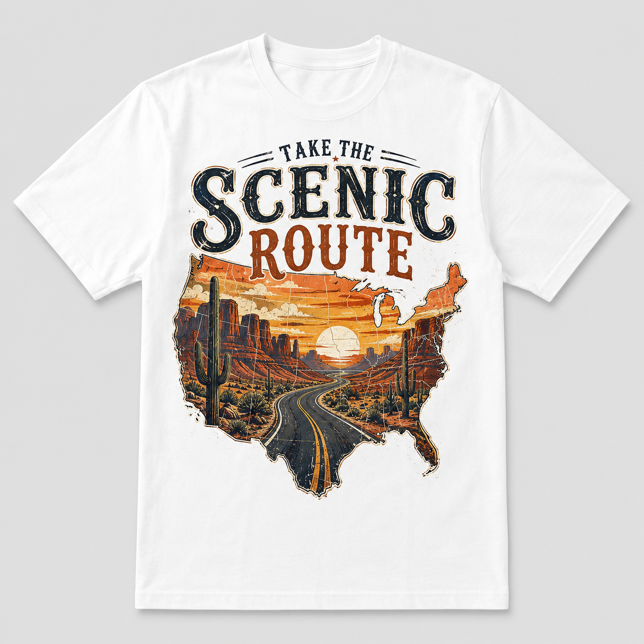 Western Roadtrip Vintage Graphic T-Shirt Desert Unisex Tee04