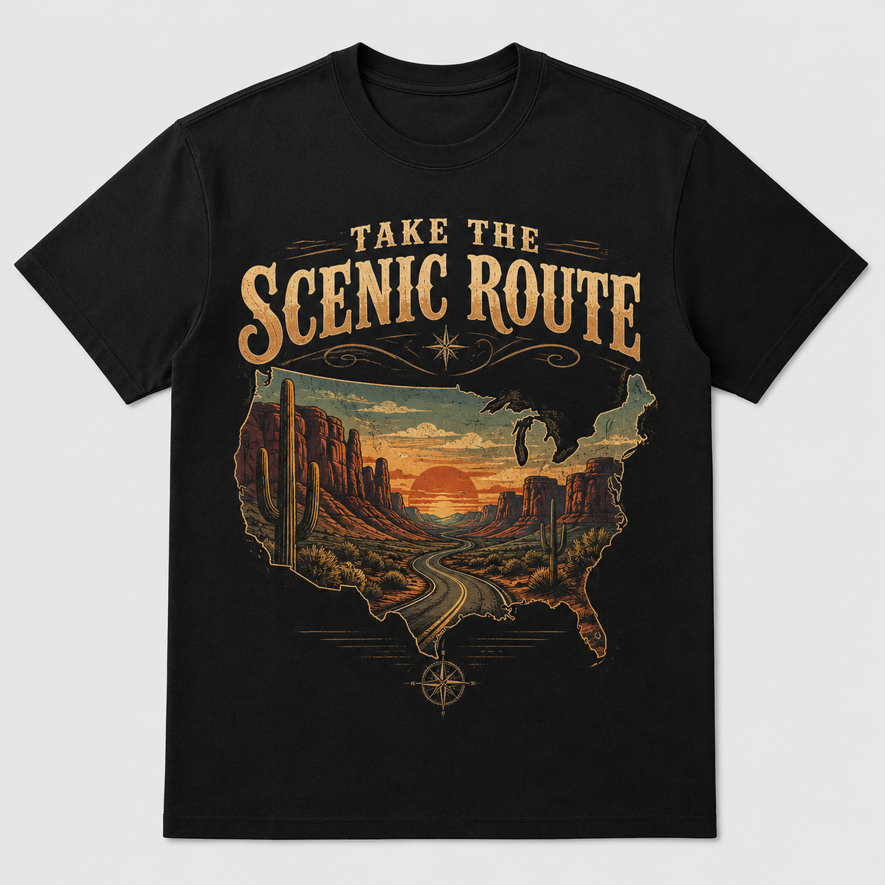Western Roadtrip Vintage Graphic T-Shirt Desert Unisex Tee04