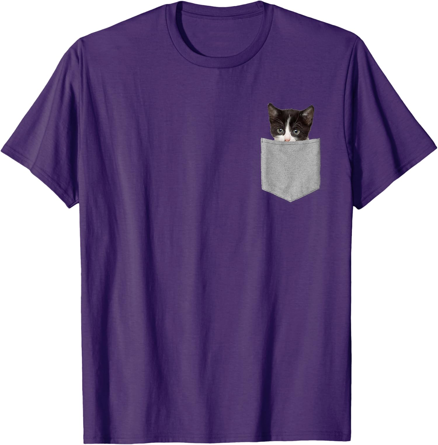 Cute Cat Peeking In Pocket Lover Funny Present Comedy Unisex T-Shirt