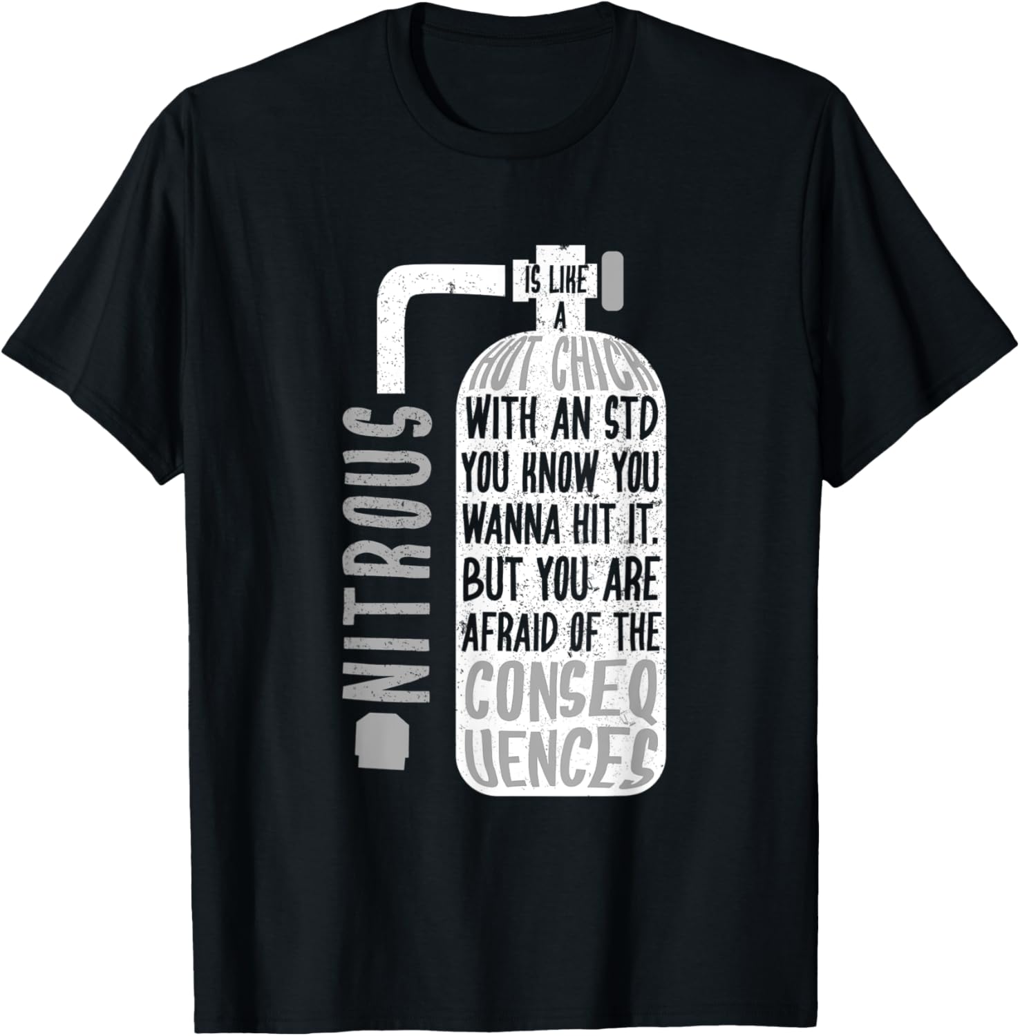 Mens Funny Car Guy Gift - Nitrous Is Like A Hot Chick T-Shirt