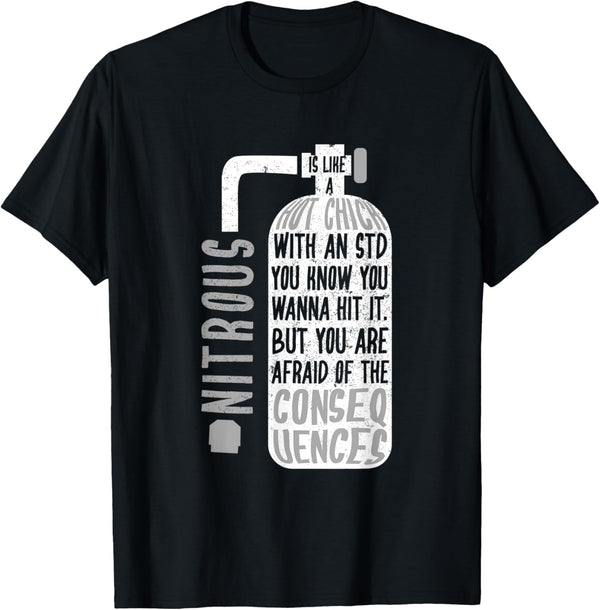 Mens Funny Car Guy Gift - Nitrous Is Like A Hot Chick T-Shirt