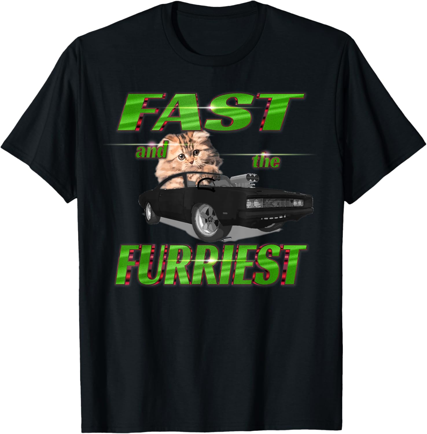 Fast and the Furriest Cat driving Car T-Shirt