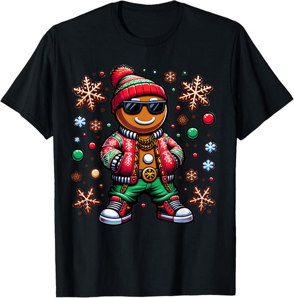 Hip Hop Gingerbread Man X-Mas Funny Christmas Men T-Shirt