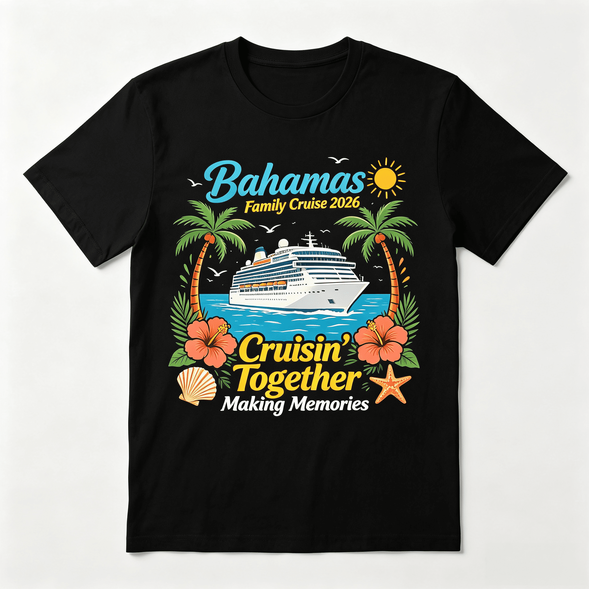 Bahamas Family Cruise 2026 T‑Shirt, Cruisin Together Making Memories Summer Beach Travel Tee for Men