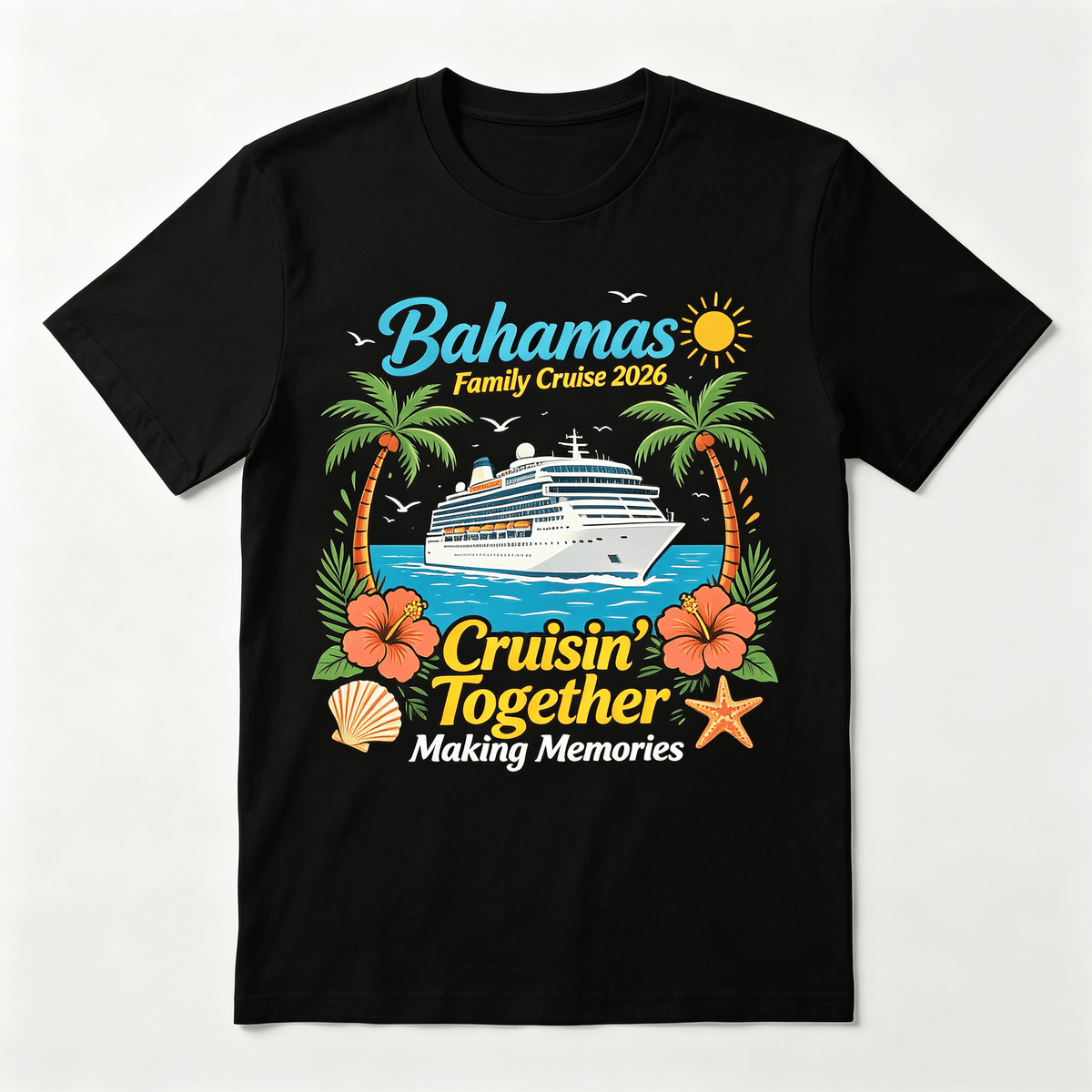 Bahamas Family Cruise 2026 T‑Shirt, Cruisin Together Making Memories Summer Beach Travel Tee for Men