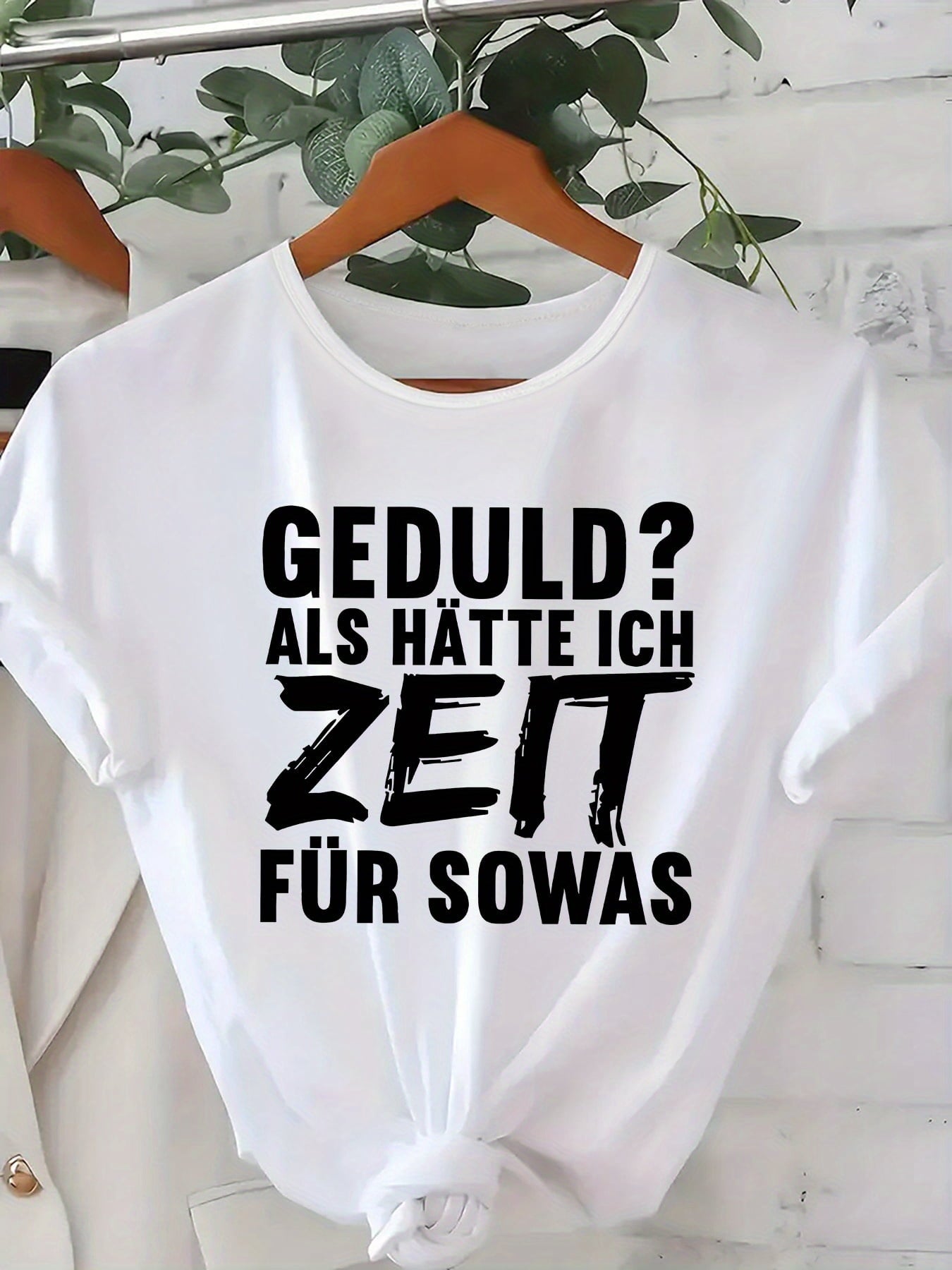 Beautiful Fashion Women's GEDULDALS H?TTE ICH ZEIT FÜR SOWAS Breathable Soft Sport Party Cute Elegant Fashion Home Casual Round Neck Short Sleeve Top
