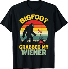 Bigfoot Grabbed My Wiener Funny Sasquatch Humor Unisex T-Shirt