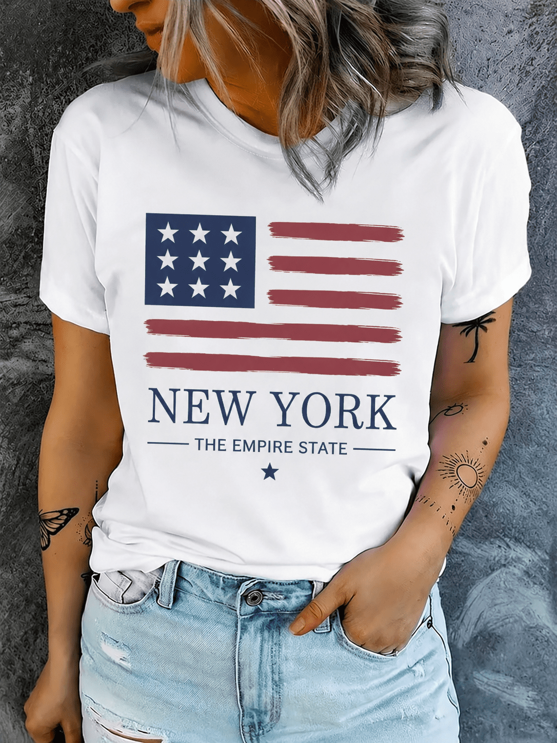 Black NYC American Flag Graphic T-Shirt – New York City Casual Streetwear Tee