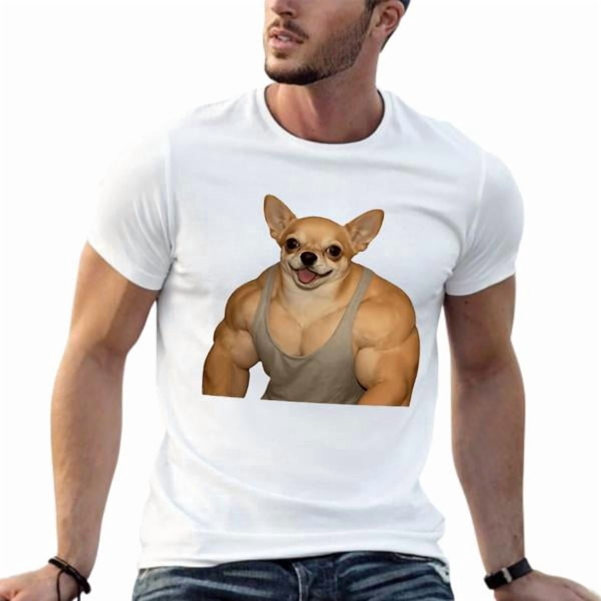Buff Chihuahua Tee – Tiny Dog, Huge Muscles Meme Shirt,Chihuahua Who Hits The Gym Funny T-Shirt