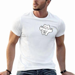 Buff Kawaii Cat Tee – Cute Face, Beast Body Meme Shirt,Cute But Jacked Cat Meme T-Shirt
