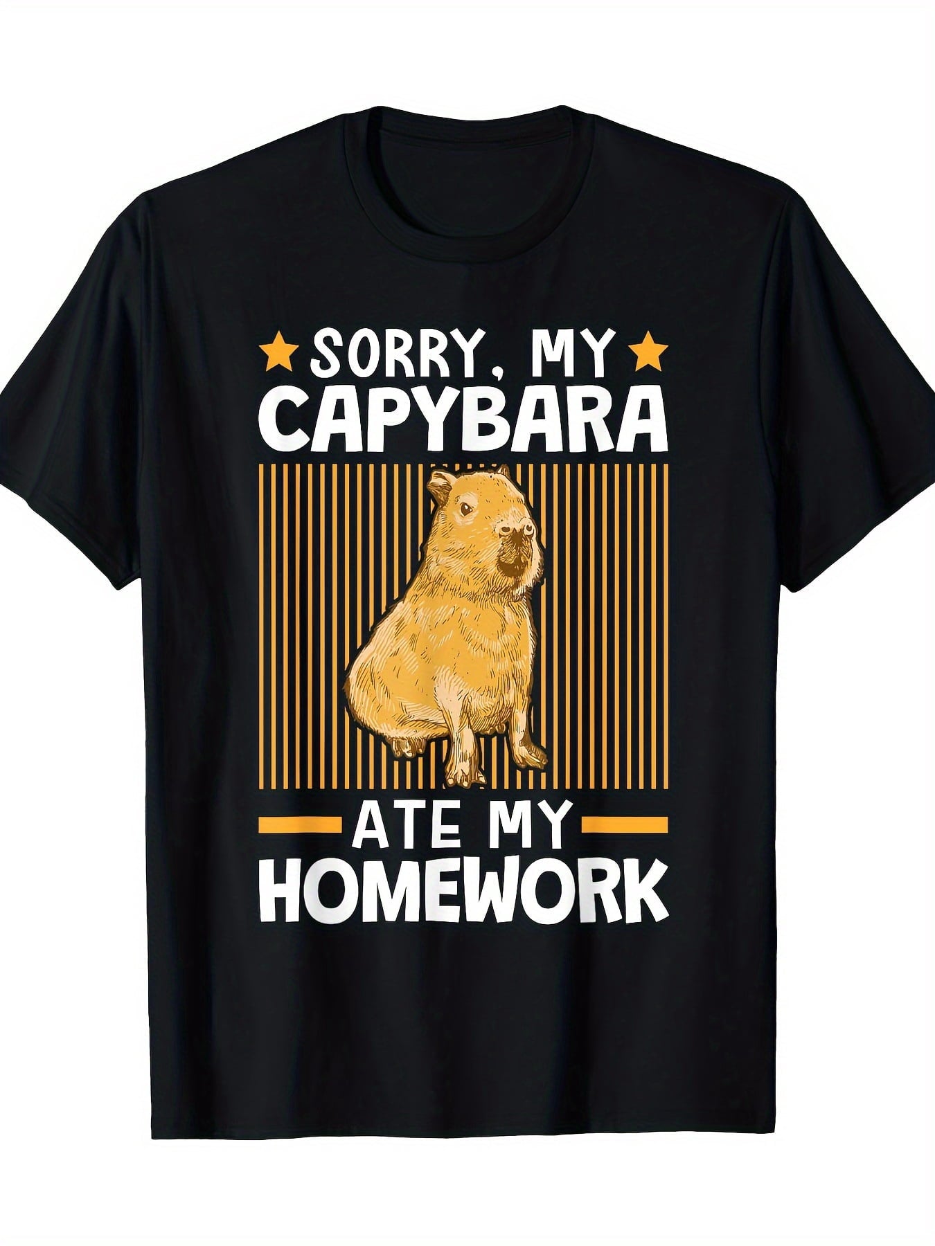 Capybara Print Mens Stylish Graphic Print TShirt - Casual Wear with Eye-catching Designs Short Sleeve Tees for Everyday Fashion