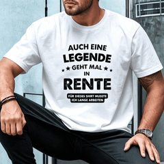 Casual Men's Short Sleeve T-shirt Men's Short‑Sleeve Crew Neck T‑Shirt, Fun German Retirement Slogan Print, Summer Everyday Wear Top