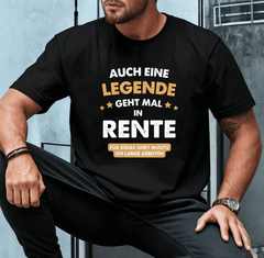 Casual Men's Short Sleeve T-shirt Men's Short‑Sleeve Crew Neck T‑Shirt, Fun German Retirement Slogan Print, Summer Everyday Wear Top