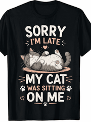 Cat Shirts for Men Women - Funny Cat Shirts for Cat Dad Mom T-Shirt.jpgSame style for men and women  summer short-sleeved printed T-shirt pure 220G