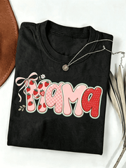 Cute Strawberry Mama Graphic T‑Shirt for Women, Retro Sweet Fruit Print Casual Short Sleeve Crewneck Tee Gift for Mom