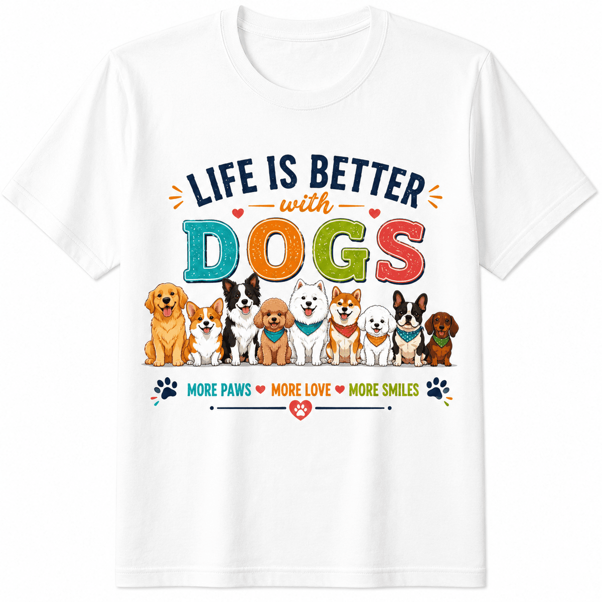 Dogs Make Me Happy Humans Make My Head Hurt T-Shirt for Adults Funny Dog Lover Graphic Tee Unisex Short Sleeve Casual Pet Lover Gift Dog Mom Dog Dad Animal Lover Cotton Tee