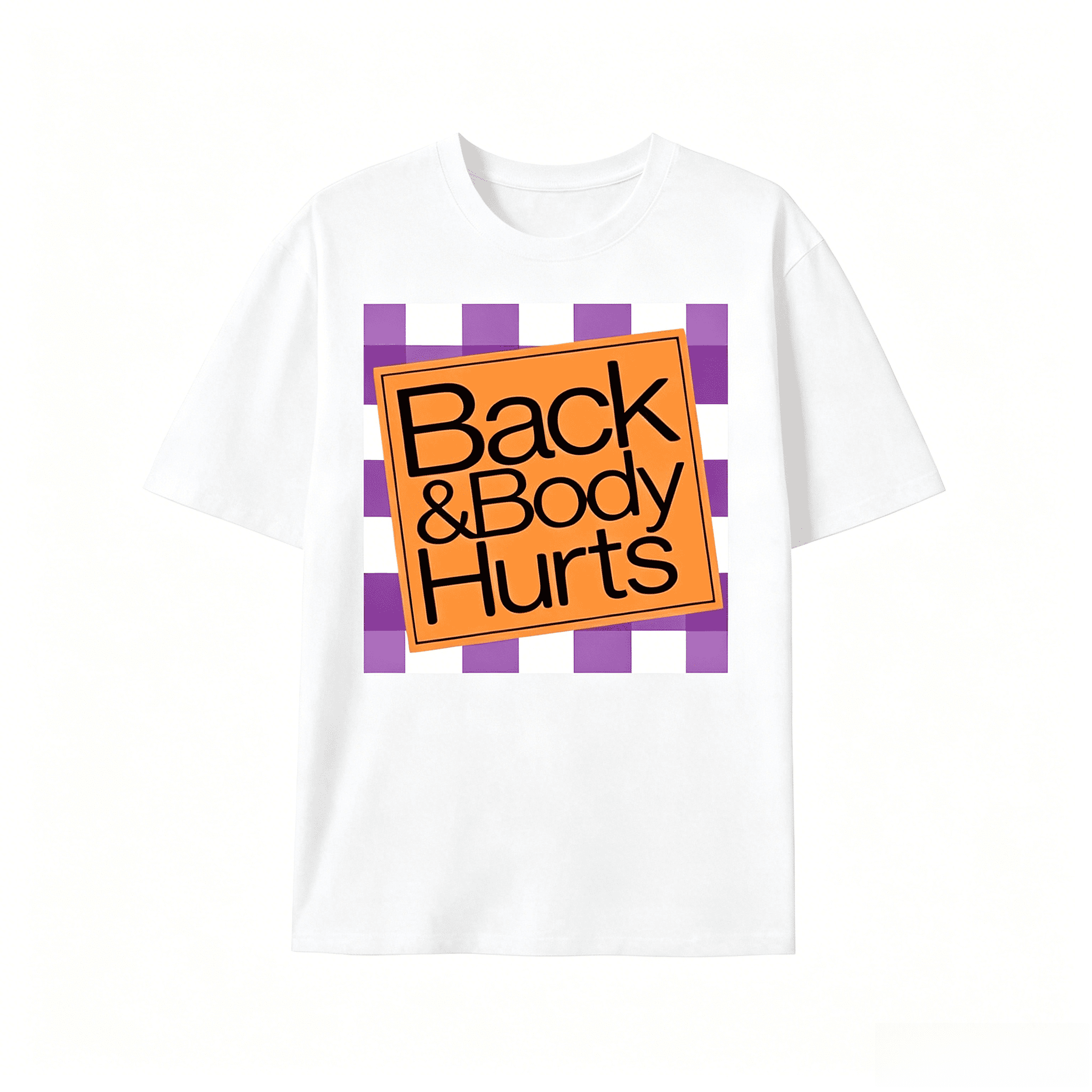 Elaxed Fit Graphic T Shirt For Men - Casual Short Sleeve Tee With Funny 'Back And Body Hurts' Print For Summer, Spring T-Shirt For Men And Women