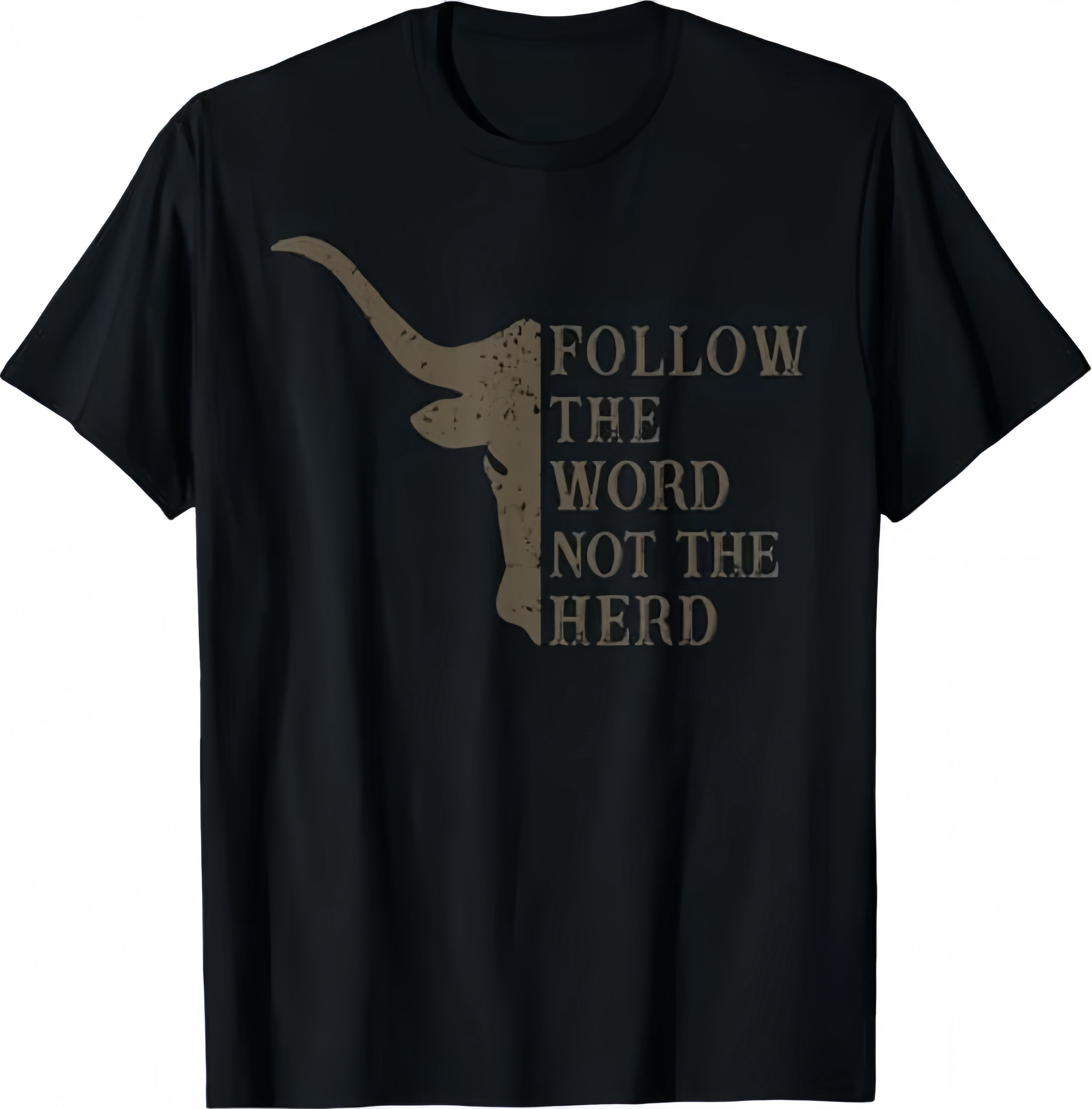 Follow The Word Not The Herd Christian Cow T-shirt