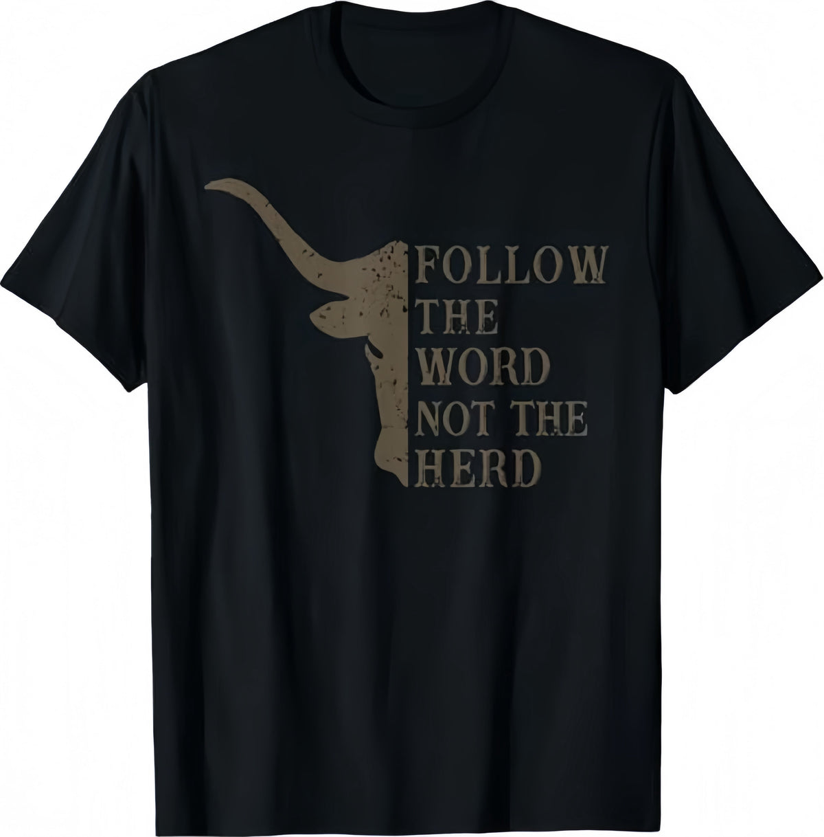Follow The Word Not The Herd Christian Cow T-shirt