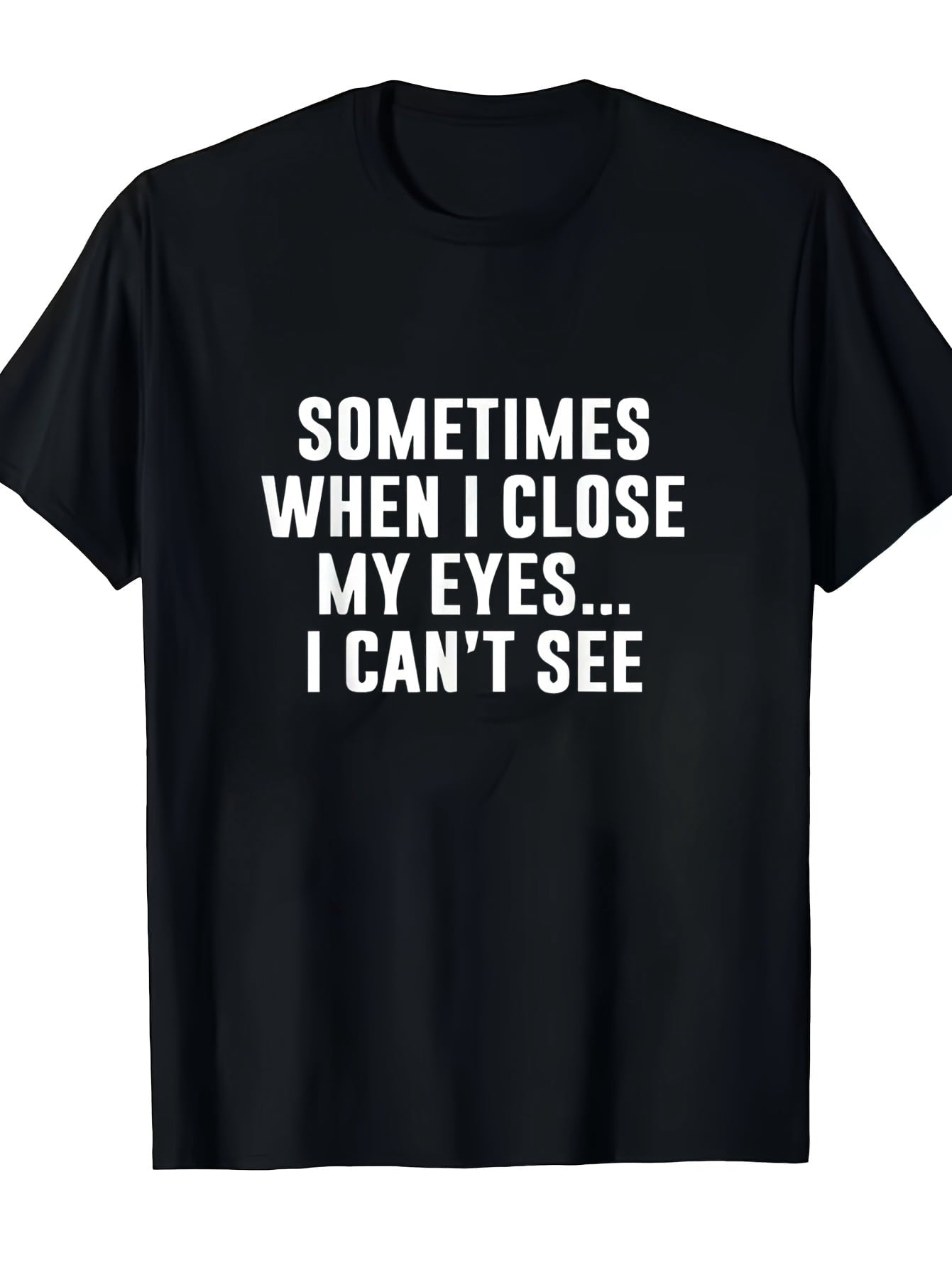 Fun Printed T-Shirt/Black Short Sleeve Round Neck Casual Shirt/Humorous Iital Print Esin/Suitable Aily Casual Wear Suitable All Seasons