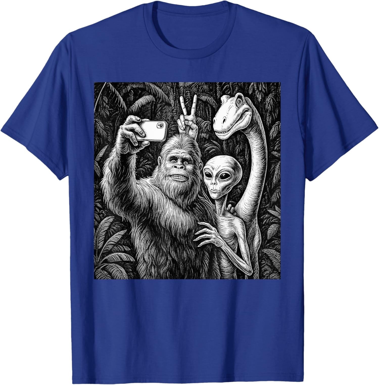 Funny Bigfoot Sasquatch Selfie Alien Loch Ness Unisex T-Shirt