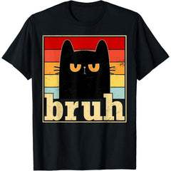 Funny Bruh Cat Meme Shirt for Teens Boys Girls Men Women T-Shirt