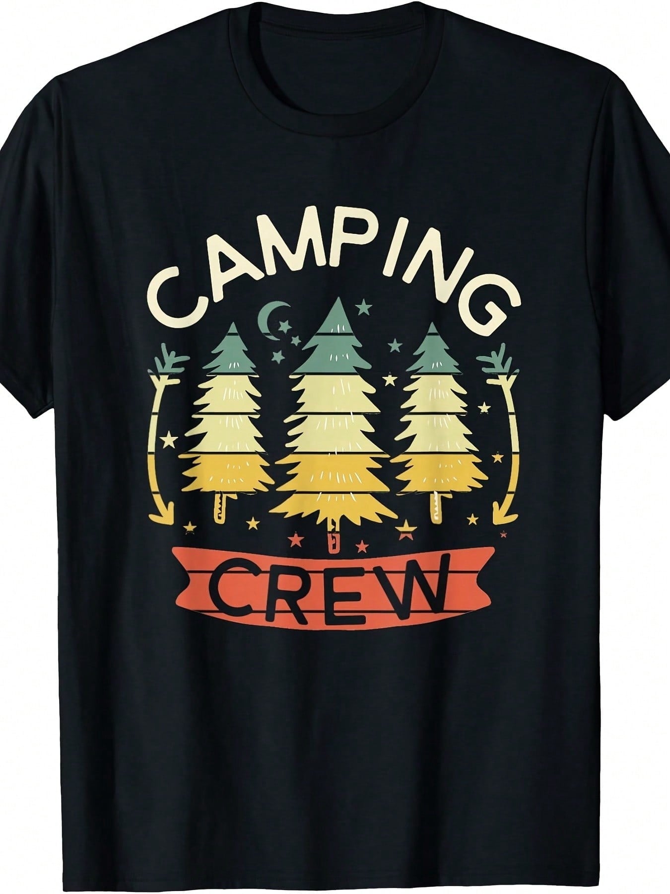 Funny Casual Crew Neck T-Shirt Camping Retro Family Camping Shirts Matching Group Gifts Lover Travel TShirt