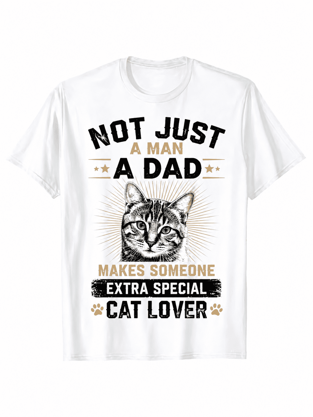 Funny Cat Dad Shirt for Men Cat Lover Graphic T-Shirt Cute Pet Lover Gift Tee Father's Day Cat Dad Casual Short Sleeve Top