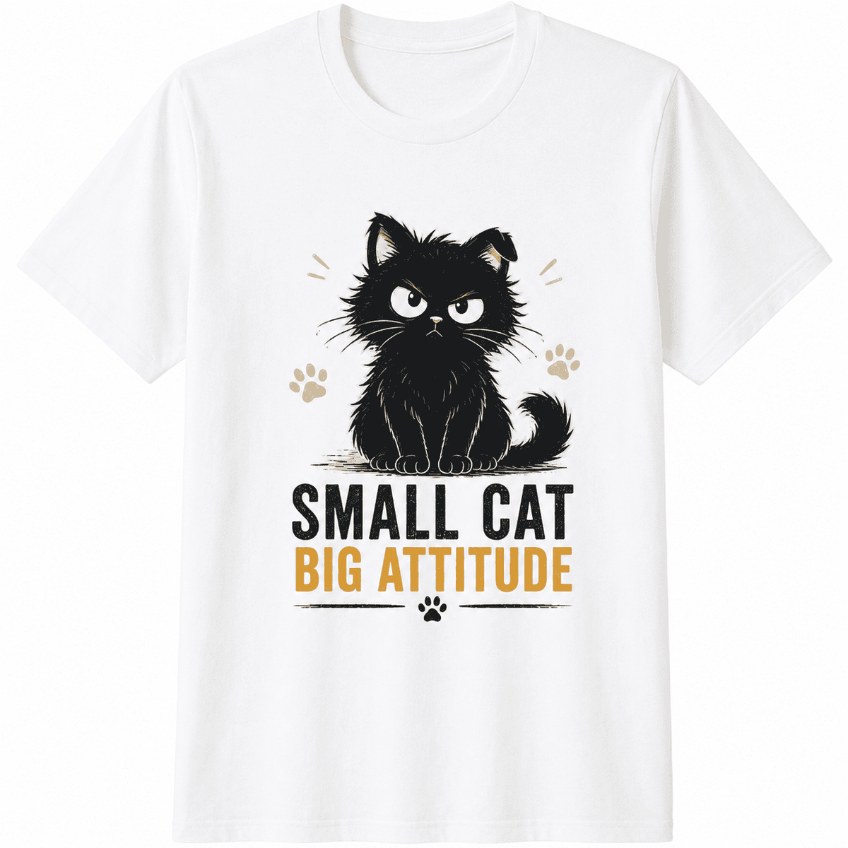 Funny Cat T-Shirt, Small Cat Big Attitude Graphic Tee for Men and Women,Cute Cat Lover Gift Shirt
