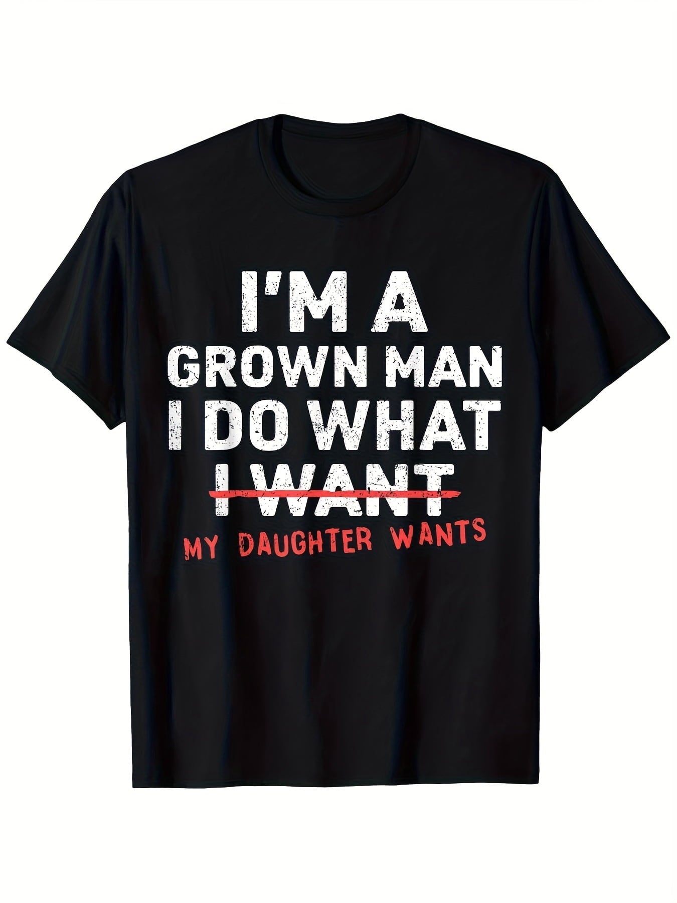 Funny Dad Graphic T-Shirt for Men, Humorous Father Daughter Quote Tee, Soft Crew Neck Short Sleeve Casual Shirt, Father's Day Gift for Dad, Comfortable Everyday Cotton  Top