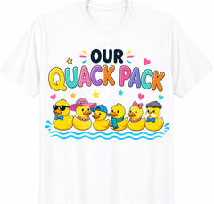 Funny Duck Family Graphic T-Shirt for Women Men, Cute Rubber Duck Squad Tee, Colorful Cartoon Duck Friends Shirt, Casual Humor Gift Top for Family Gathering, Vacation, Everyday Wear