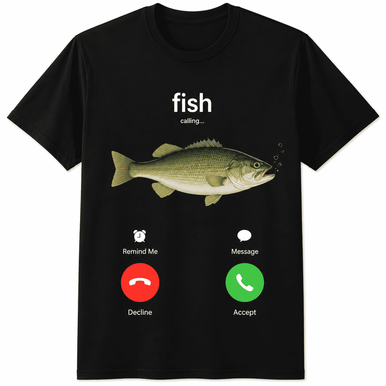Funny Fishing T Shirt for Men, Fish Calling Graphic Tee, Outdoor Fishing Lover Shirt, Casual Short Sleeve Crew Neck Top, Humor Gift for Anglers, Dad, Husband and Friends