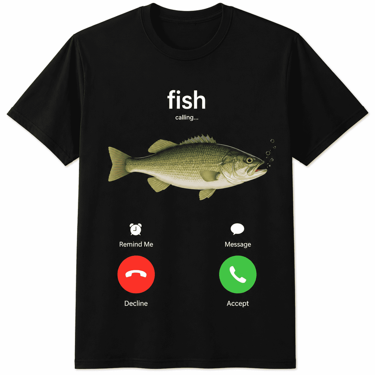 Funny Fishing T Shirt for Men, Fish Calling Graphic Tee, Outdoor Fishing Lover Shirt, Casual Short Sleeve Crew Neck Top, Humor Gift for Anglers, Dad, Husband and Friends