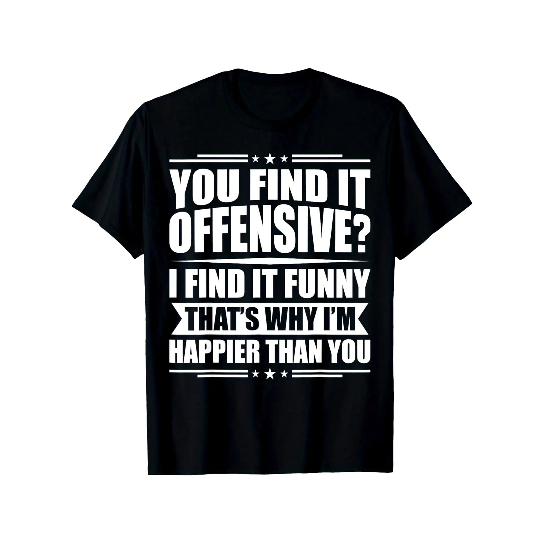 Funny Humor T-Shirt - "You Find It Offensive? I Find It Funny" Graphic Tee, Casual Short Sleeve Shirt for Casual Attire
