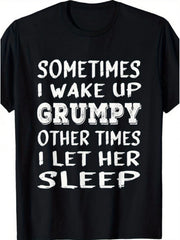 Funny Husband T Shirt for Men, Grumpy Morning Humor Graphic Tee, Casual Short Sleeve Cotton Shirt, Father's Day Gift for Husband Dad